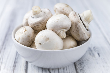Portion of white Mushrooms
