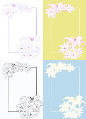 set pattern  green for a card with lily.  illustration