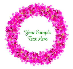 Spring concept. Spring flowers frame and text isolated on white