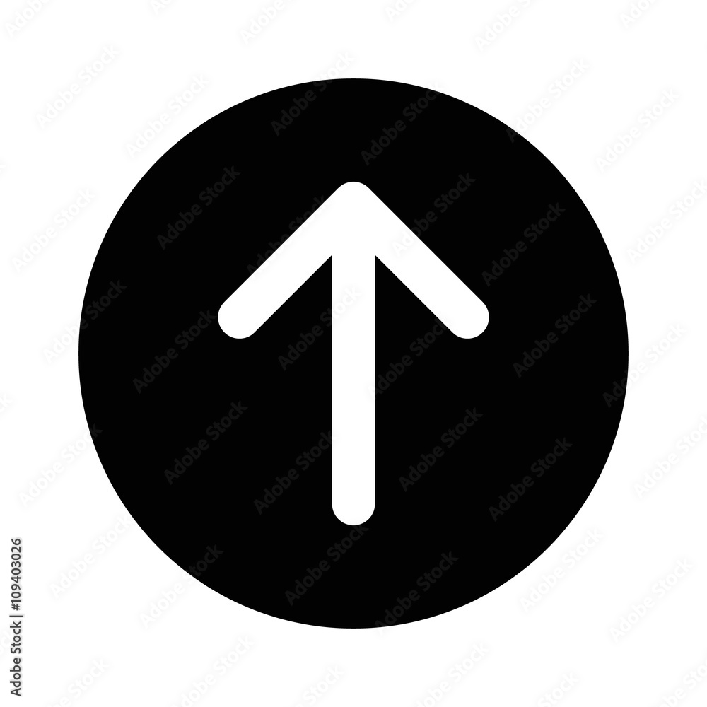 Poster rounded up arrow or up directional arrow flat icon for apps and websites