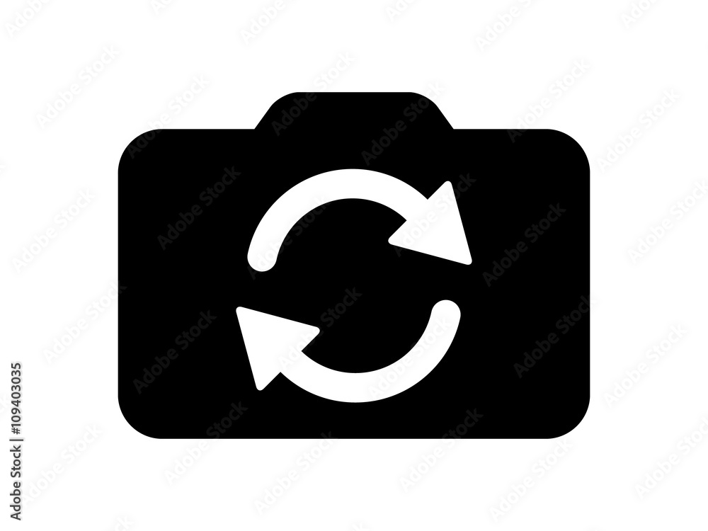Poster switch from front to back camera outline flat icon for apps
