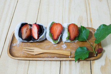Daifuku on wooden tray