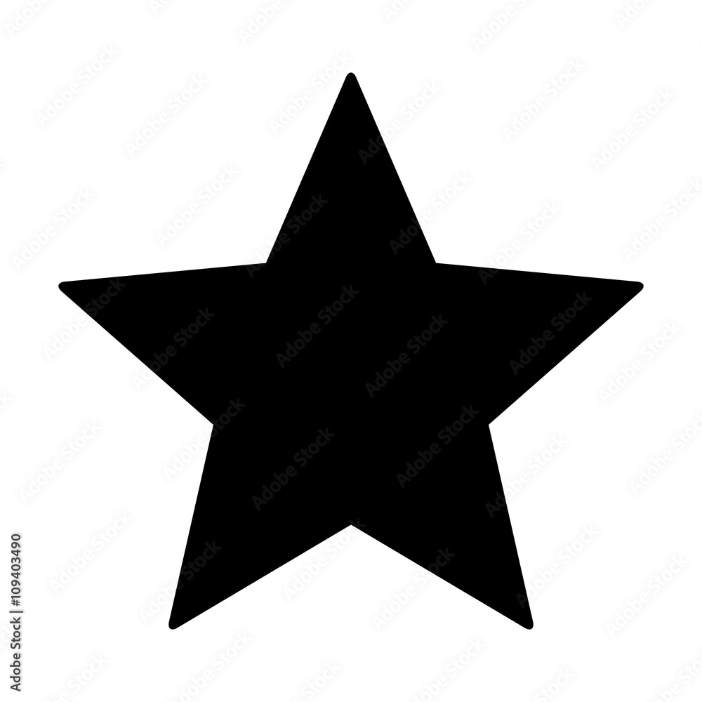 Wall mural star rating, movie star or favorite flat icon for apps and websites