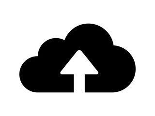 Upload to cloud flat icon for apps and websites - obrazy, fototapety, plakaty