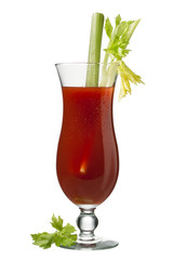 strawberry juice decorated with leaves.
