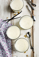 Fototapeta na wymiar Milk jello with vanilla and cardamon