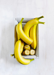 Bananas on wooden background