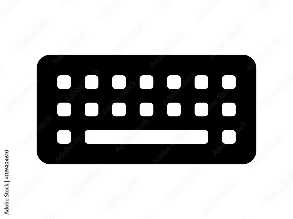Poster virtual software on screen keyboard flat icon for apps