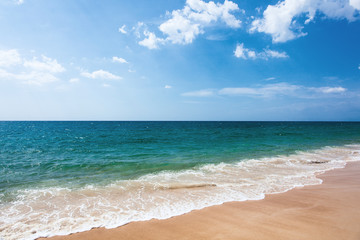 Tropical seascape, wave on the sand beach