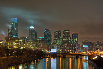 Fototapeta na wymiar Philadelphia Skyline at Night