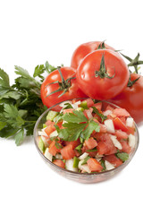 salsa fresca on bowl