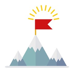 win flag on mountain
