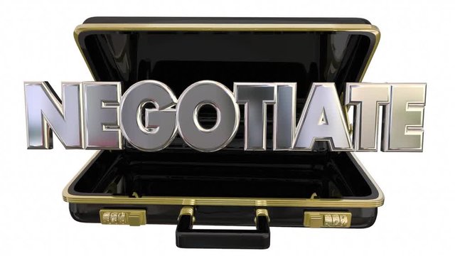 Negotiate 3d Word Briefcase Sale Deal Agreement Terms