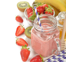 Fruit smoothies in jar