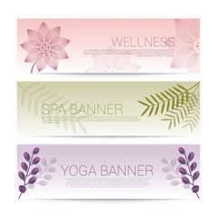 Wellness Spa Yoga banner template flyer menu cover, vector