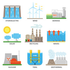Energy sources vector illustration.