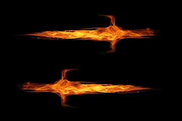 Papier Peint photo Lavable Flamme fire flame sword isolated on black