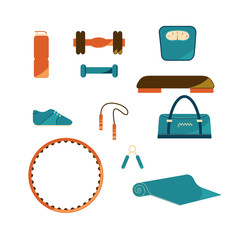 Set of Fitness Icons Vector Illustration