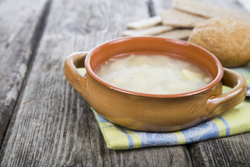 Chicken broth with egg