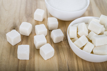 Sugar in a white bowls