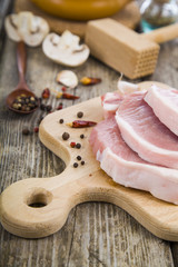 Raw meat with spices