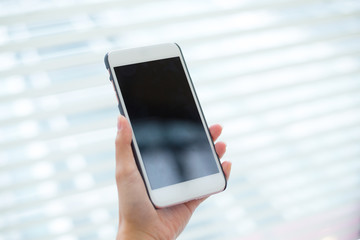woman hold with cellphone