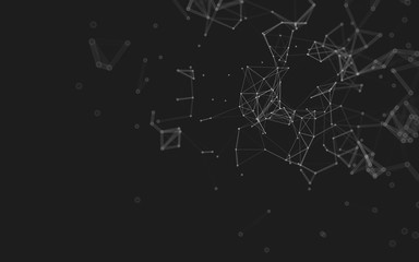 Abstract polygonal space low poly dark background