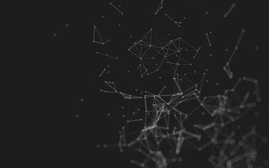 Abstract polygonal space low poly dark background