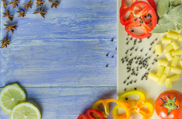 Vegetables and spices on the table