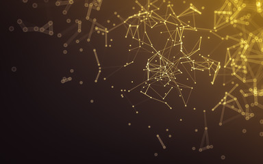 Abstract polygonal space low poly dark background