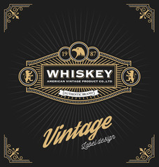 Vintage frame design for labels, banner, logo, emblem, menu, sticker and other design. Suitable for whiskey, beer, coffee shop, hotel, resort, jewelery and premium product. All type use free font.