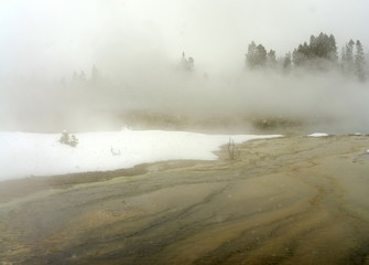 Geothermal pool Yellowstone Wyoming