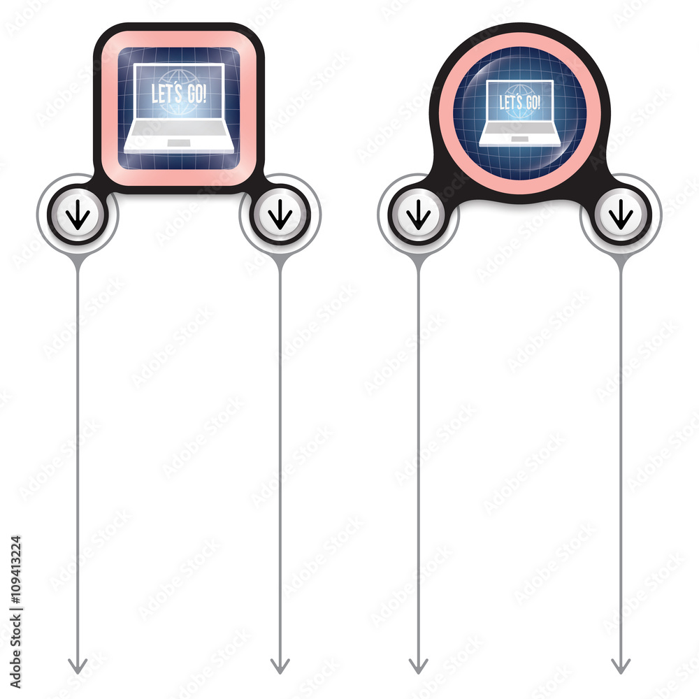 Poster two abstract frames for your text and laptop