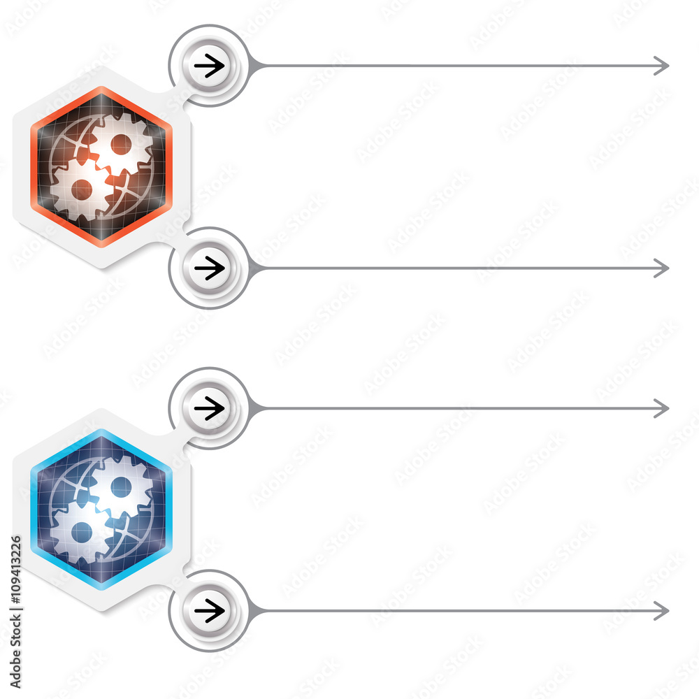 Poster two abstract frames for your text and cogwheels