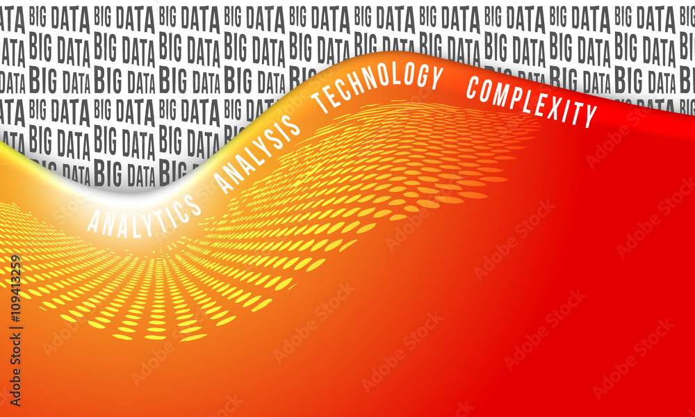Poster vector red abstract background with big data headline