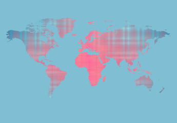 World map countries colorful with dots. Vector illustration.