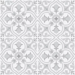 Wall murals Portugal ceramic tiles Vector seamless pattern background in grey.