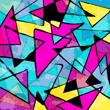 Graffiti beautiful abstract polygons vector illustration