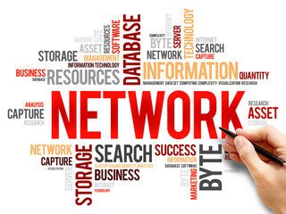 Network word cloud, business concept