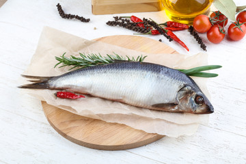 Herring with onion and rosemary