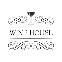 The wine glass. Goblet symbol. Vector illustration