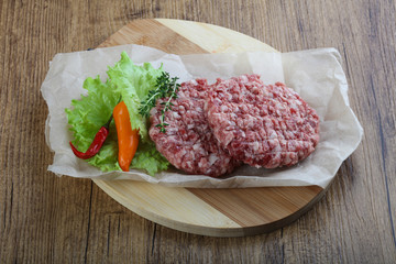 Raw burger cutlet