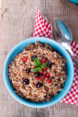 Buckwheat porridge with blueberries