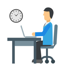 Time to work vector illustration.