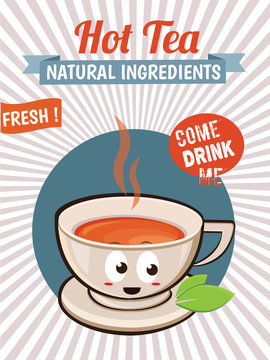 Fototapeta Hot Tea Poster . Isolated Vector
