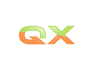 Green Orange shiny QX letters