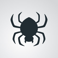 Icono plano araña en fondo degradado #1