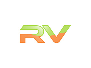 Green Orange shiny RV letters