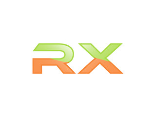 Green Orange shiny RX letters