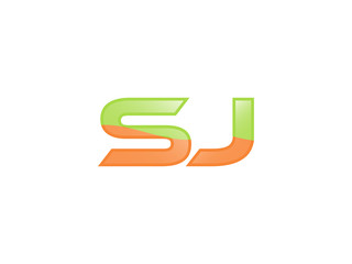 Green Orange shiny SJ letters